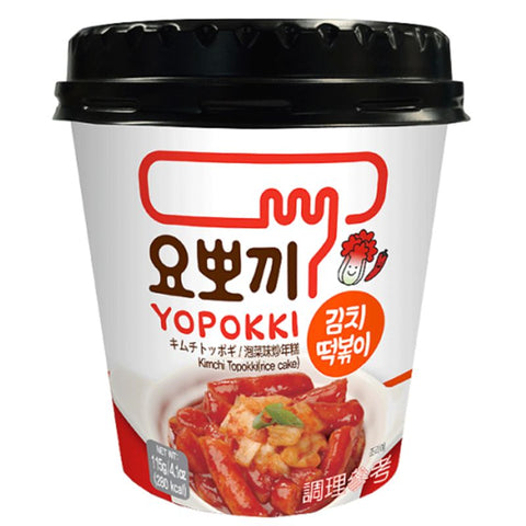 Korean -tyylinen mausteinen paistettu riisikakku Yopokki Ricecake Cup Halal Spicy 140G